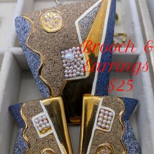 Earrings & Brooch Set